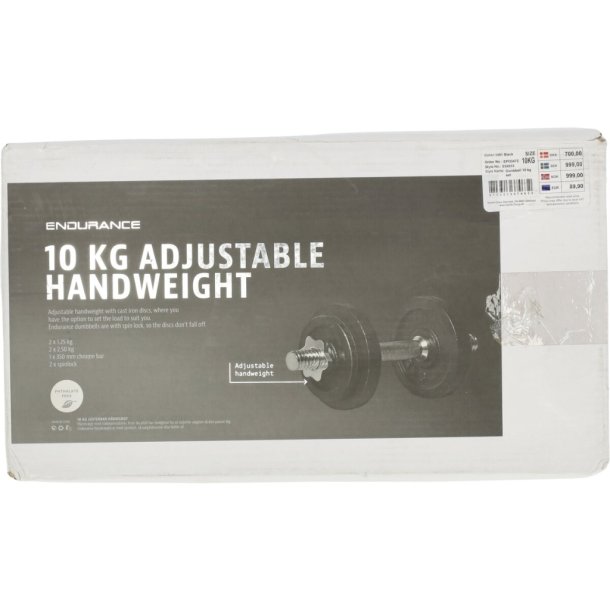 Endurance 10 kg Adjustable Handweight � Justerbar H�ndv�gt
