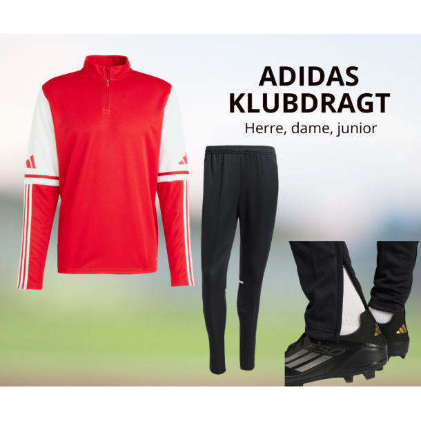 Adidas SQUADRA 25 Klubdragt � Komplet Tr�ningss�t til Klub og Hold - R�d og Sort