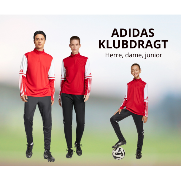 Adidas SQUADRA 25 Klubdragt � Komplet Tr�ningss�t til Klub og Hold - R�d og Sort