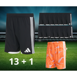 Adidas Tiro26 Competition Shorts Spillers�t 13+1 i farven: sort + orange � Komplet Holds�t med Shorts