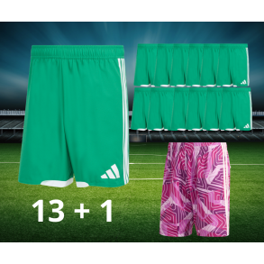 Adidas Tiro26 Competition Shorts Spillers�t 13+1 i farven: gr�n + pink � Komplet Holds�t med Shorts
