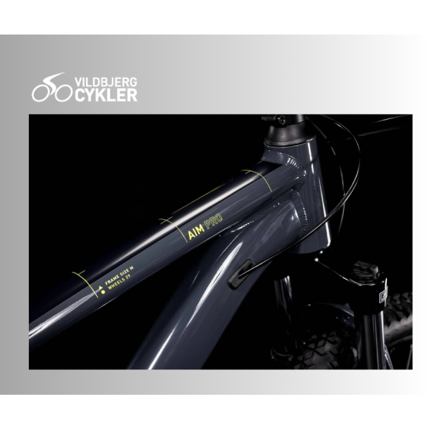 Cube Aim Pro Grey'n'Flashyellow MTB - Str. M  Den Perfekte Mountainbike til Udfordrende Terrn