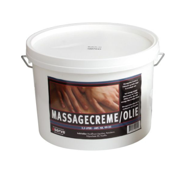 Aserve Massageolie / Massagecreme 2,5 Liter � Professionel Kvalitet til Klinik og Behandling