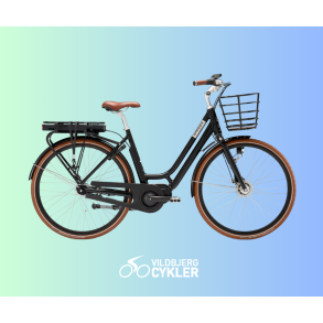 Norden Ellinor MID N7 Black Shiny  Elegant elcykel med lav indstigning og AVS frontkurv