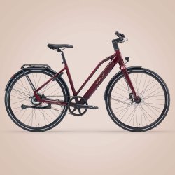 EOS Dame Merlot Red Metallic � Elegant Elcykel med Remtr�k