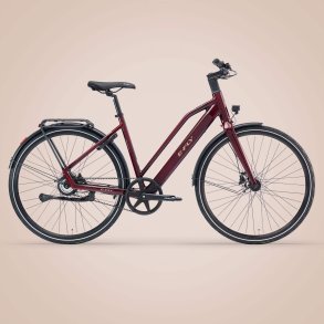 EOS Dame Merlot Red Metallic � Elegant Elcykel med Remtr�k