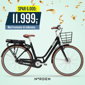 NORDEN Ellinor FM Black Shiny � Elegant Elcykel med Frontmotor
