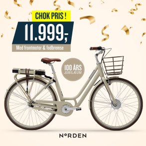 NORDEN Ellinor FM Desert Sand � Elegant City Elcykel med Komfort og Stil
