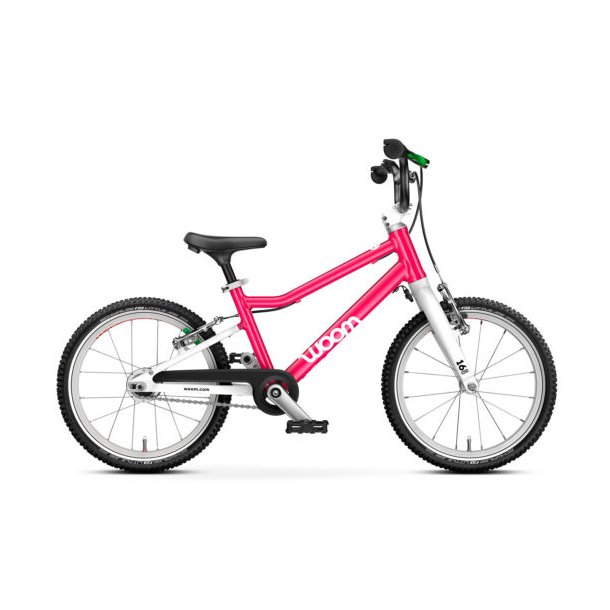 Woom GO AUTOMAGIC Cykel (16") - Hot Pink